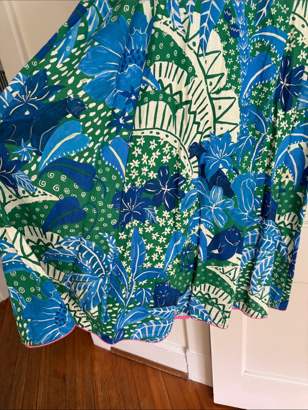 FARM Rio Jungle Panther Green & Blue Print Dress - Picture 6 of 6